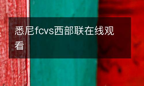 悉尼fcvs西部联在线观看
